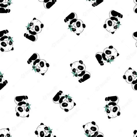 Premium Vector Cute Panda And Bamboo Seamless Pattern