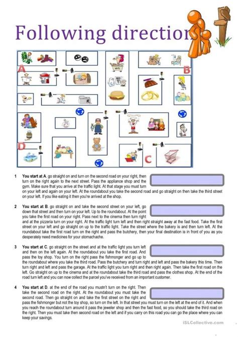 Reading For Comprehension: Following Directions Worksheets | 99Worksheets
