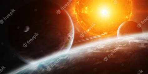 Premium Photo Exploding Sun In Space Close To Planet
