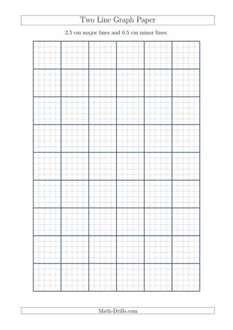 Two Line Graph Paper with 2.5 cm Major Lines and 0.5 cm Minor Lines (A4