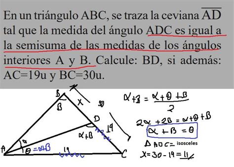 En Un Tri Ngulo Abc Se Traza La Ceviana Ad Tal Que La Medida Del