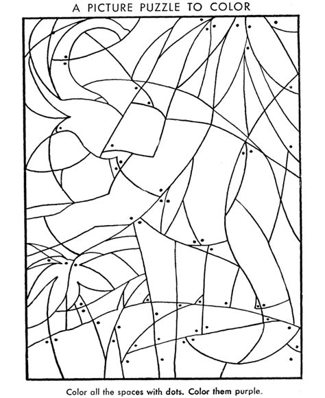 Hidden Picture Coloring Page Fill In The Colors To Find Hidden Jungle