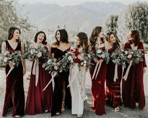 Burgundy Bridesmaid Dresses For Fall And Winter Wedding