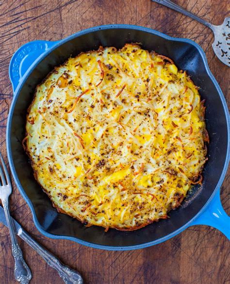 Creamy And Crispy Hash Browns Frittata Averie Cooks