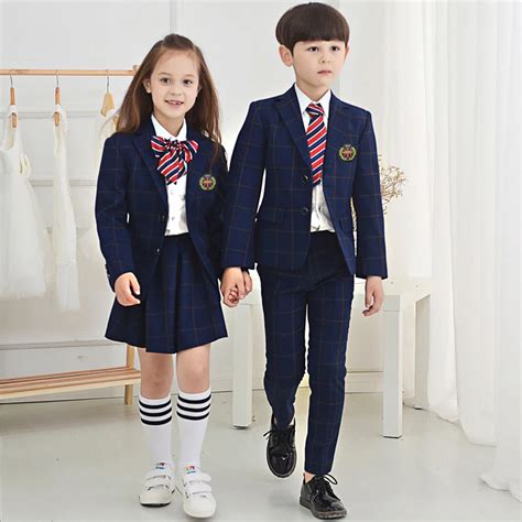 Luxury Children Suit Clothing Set Boys Girls Clothes Plaid Suit School