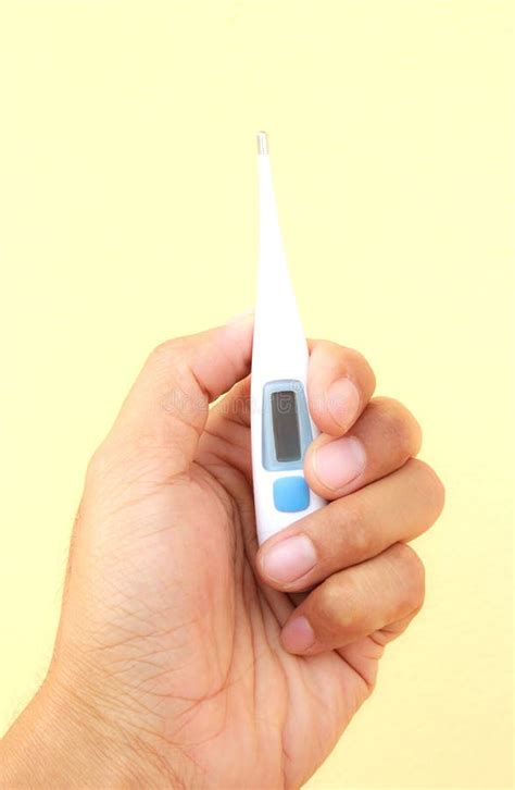 Electronic Thermometer In Hand Stock Image Image Of Hand Fever 31179001