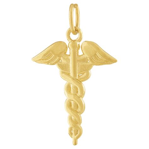 Caduceus Charm Gold Doctors Charms Medical Charms