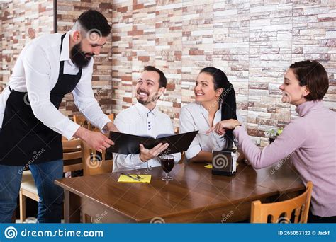 Waiter Taking Order In Restaurant Stock Photo Image Of Writing
