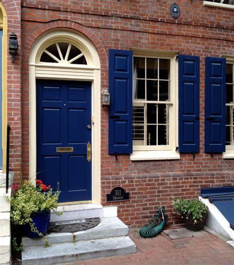 Blue Paint Color On The Door And Shutters