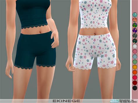 Ribbed Lace Trim Shorts By Ekinege At Tsr Sims 4 Updates