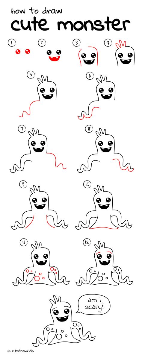 How To Draw A Monster Step By Step Easy