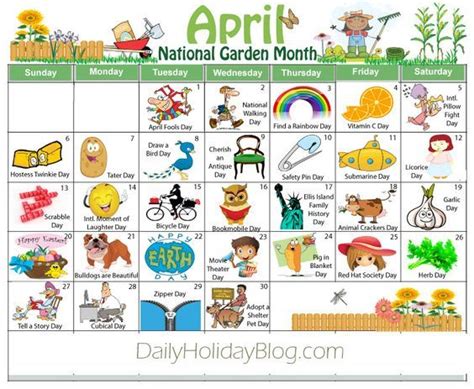 April Holidays Calendar Free Download Holiday Calendar National Day