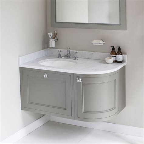 Cloakroom corner bathroom vanity off white / cream unit | oak top corner unit. 25+ Lovely Corner Bathroom Sink Ideas for Small Bathroom ...