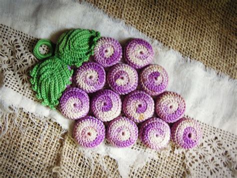 Vintage Bottle Cap Crochet Purple Grape Trivet Hot Pad Etsy