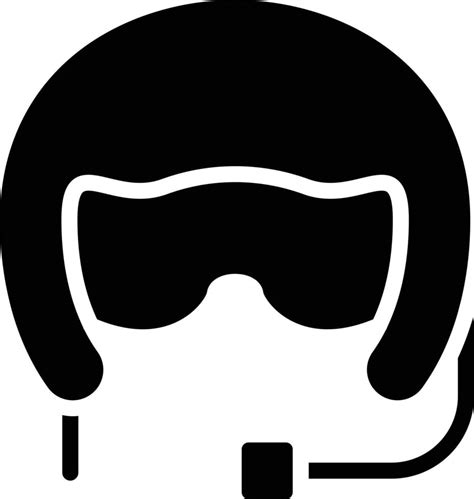 Pilot Helmet Vector Icon Style 22305805 Vector Art At Vecteezy