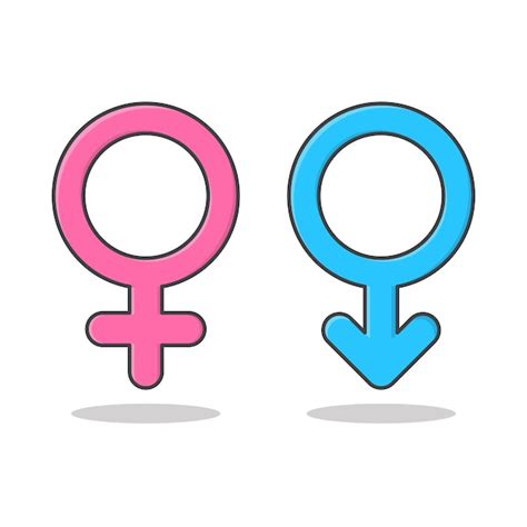 Ilustración De Icono De Vector De Símbolos Masculinos Y Femeninos Símbolo De Género Icono Plano