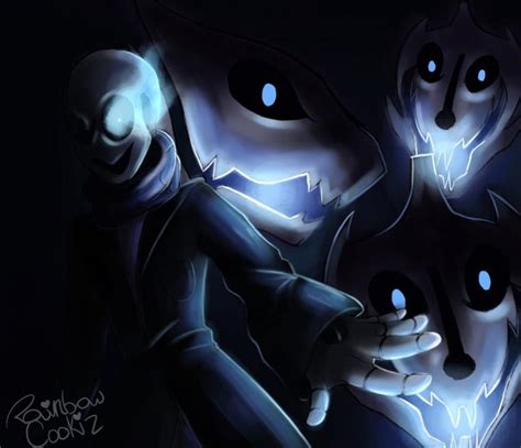 Free Download Sans And Gaster Blaster Fanmade Wallpaper By 1024x493