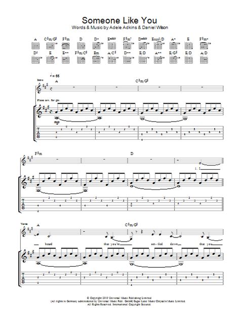 Someone Like You By Adele Guitar Tab Guitar Instructor
