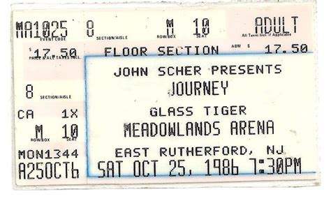 Journey Concert Ticket Journey Concert East Rutherford Steve Perry