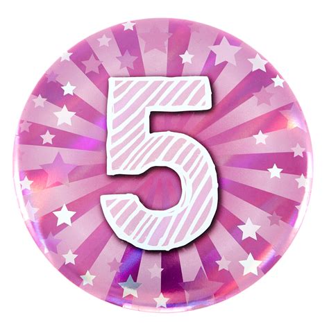 Buy Giant 5th Birthday Badge Pink For Gbp 099 Card Factory Uk
