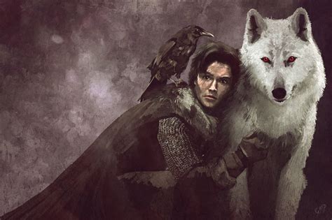 Jon Snow And Ghost By Guillemhp On DeviantART Fogo E Gelo As