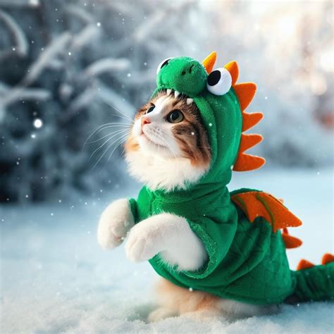 Premium Ai Image Cat In Dragon Costume