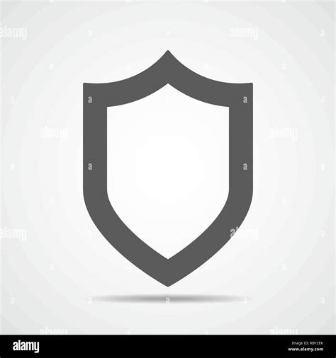 Gray Shield In Flat Design Vector Illustration Simple Shield Icon