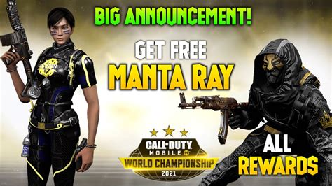 How To Get Free Manta Ray Mvp 2021 Codm Cod Mobile World Championship 2021 Free Rewards Youtube