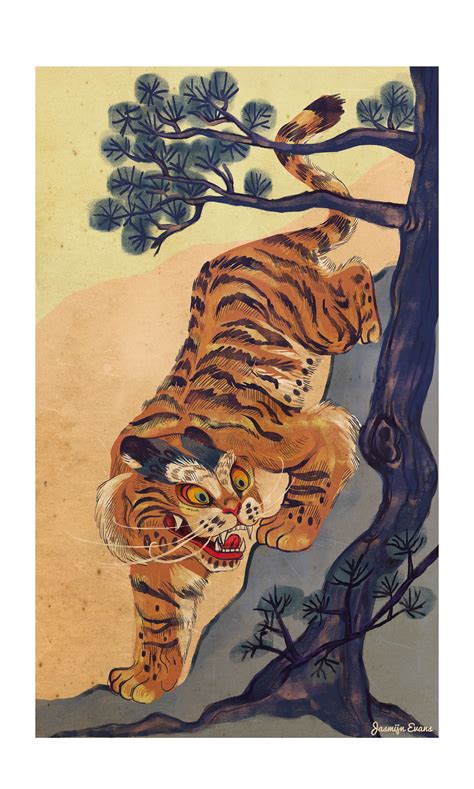 Korean Tiger On Behance Tiger Art Tiger Illustration Tiger Painting