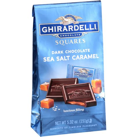 Ghirardelli Dark And Sea Salt Square Caramel Chocolate 532 Oz