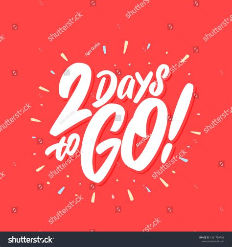 2 Days Go Vector Lettering Banner Stock Vector Royalty Free