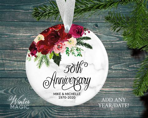 50th Anniversary Ornament Personalized Anniversary Christmas Etsy