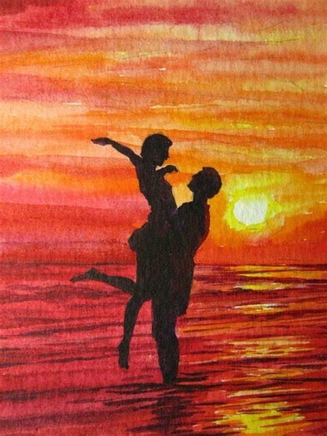 Romantic Paintings Of Couples At The Beach View Painting