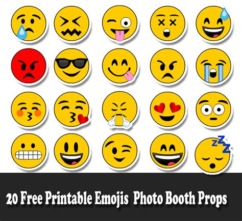 20 Free Printable Emojts Photo Booth Props For Your Photoshopping Project