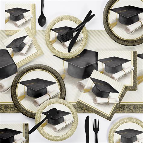 Classic Graduation Party Supplies Kit For 48 Guests