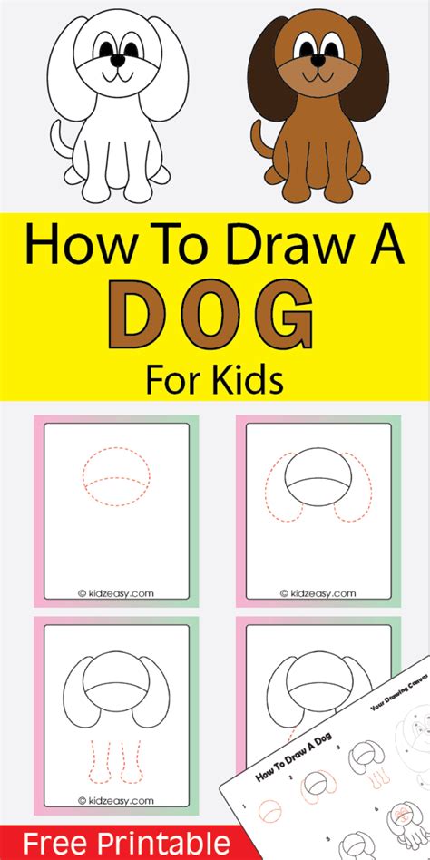 How To Draw A Dog Easy Step By Step Drawing For Kids And Beginners