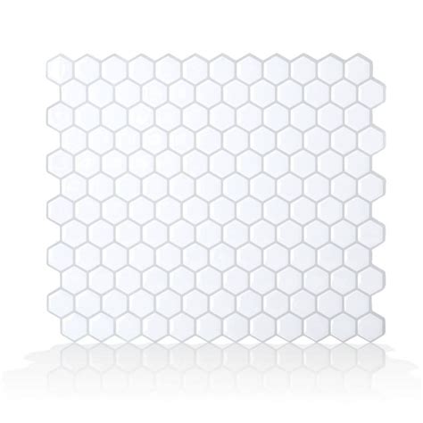 Smart Tiles Contemporary White Hexagon Peel And Stick Tile Etsy