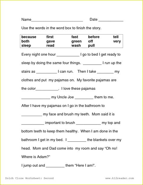 Reading Comprehension First Grade Reading Comprehension Worksheets For