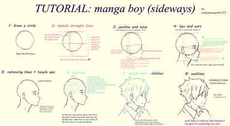 Tutorial How To Draw Bishonen Manga Boy Sideways By Yumyumtogether552