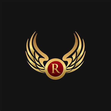 Luxury Letter R Emblem Wings Logo Design Concept Template 611575 Vector
