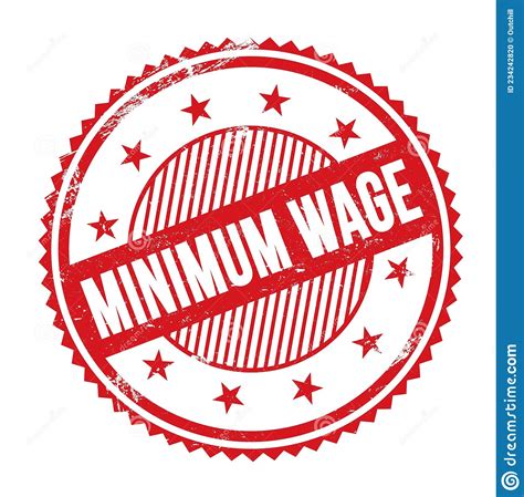Minimum Wage Text Written On Red Grungy Round Stamp Stock Illustration