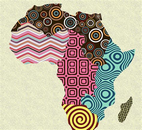 African Print Map Decor African Wall Art African Map Art African