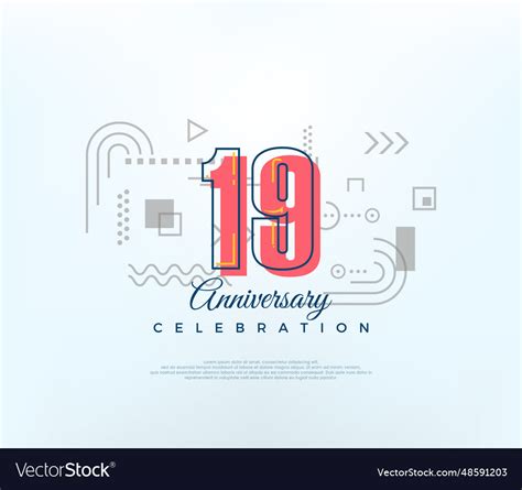 Cartoons Number 19th To Celebrate Birthday Modern Vector Image