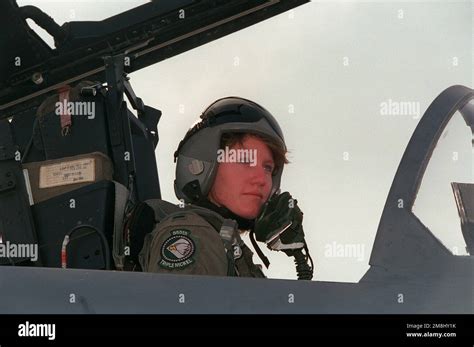 1st Lt Jeannie Flynn The First F 15e Female Pilot Sits In The