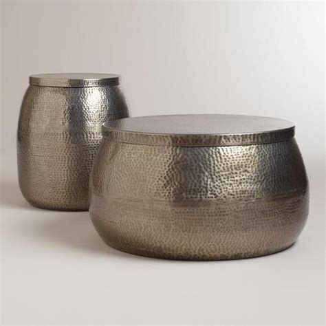 Browse furniture, lighting, bedding, rugs, drapery and décor. Hammered Metal Table | Hammered coffee table, Drum coffee ...