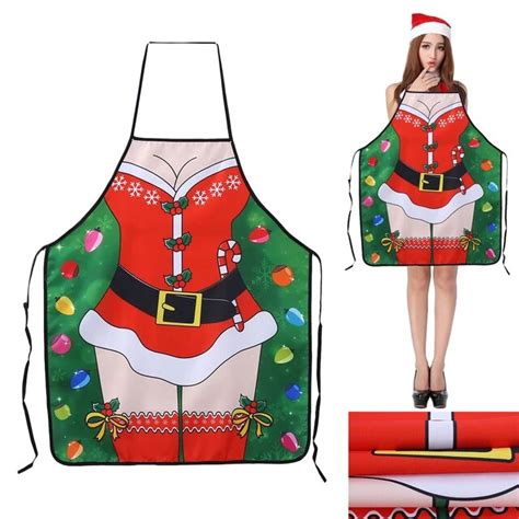 New Christmas Aprons Ladies Women Christmas Decorations Aprons For Home Funny Novelty Kitchen