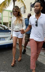 Chrissy Teigen In Tiny Shorts On Miami Lunch Date With Husband John