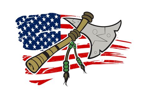 Native American Tomahawk Ax Flag Clipart Graphic By Sunandmoon · Creative Fabrica