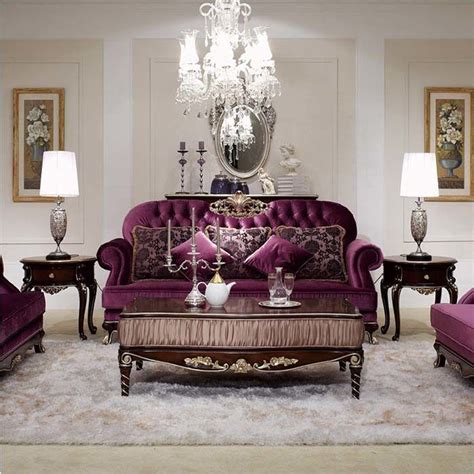Choose your frame style, fabric, color, cushions and truly make it you. Living room purple sofa sets 0179 | Modern furniture living room, Living room sofa set ...