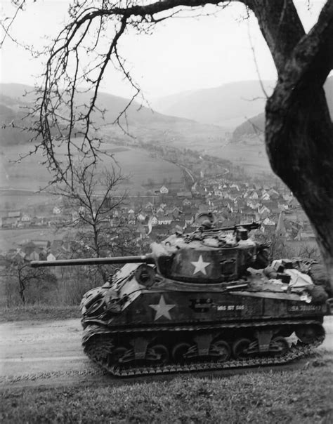 12th Armored Division M4a3 Sherman In Schneeburg Germany 1945 World